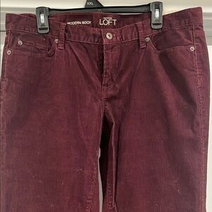 LOFT Women's Bootcut Pants - Deep Burgundy